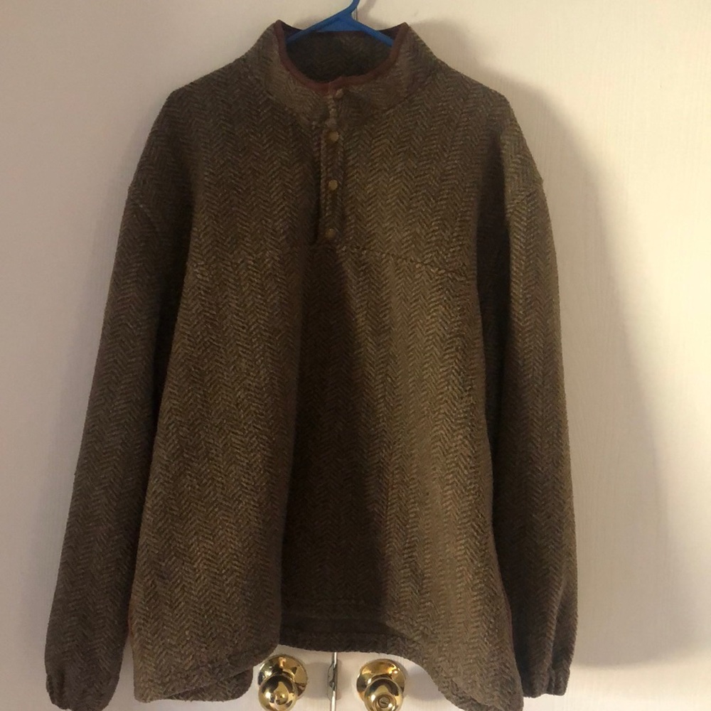 Orvis Brown Herringbone Pullover Jacket - image 2